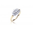 18ct Yellow & White Gold ring with 0.50ct Diamonds in white gold mount.