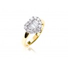 18ct Yellow & White Gold ring with 0.80ct Diamonds in white gold mount.