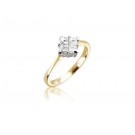 18ct Yellow & White Gold ring with 0.50ct Diamonds in white gold mount.
