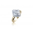18ct Yellow & White Gold ring with 0.50ct Diamonds in white gold mount.