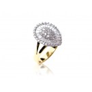 18ct Yellow & White Gold ring with 0.85ct Diamonds in white gold mount.