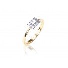 18ct Yellow & White Gold ring with 0.30ct Diamonds in white gold mount.