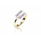 18ct Yellow & White Gold ring with 0.35ct Diamonds in white gold mount.