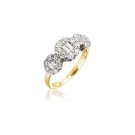 18ct Yellow & White Gold ring with 0.95ct Diamonds in white gold mount.