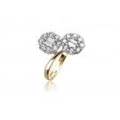 18ct Yellow & White Gold ring with 1.00ct Diamonds in white gold mount.