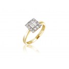 18ct Yellow & White Gold ring with 0.40ct Diamonds in white gold mount.