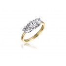 3 stone 18ct Yellow & White Gold ring with 1.50ct Diamonds in white gold mount.