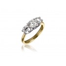 3 stone 18ct Yellow & White Gold ring with 2.00ct Diamonds in white gold mount.