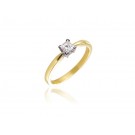 18ct Yellow & White Gold 0.33ct Diamond Solitaire Engagement Ring