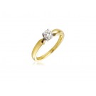 18ct Yellow & White Gold 0.20ct Diamond Solitaire Engagement Ring