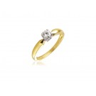 18ct Yellow & White Gold 0.25ct Diamond Solitaire Engagement Ring