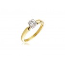 18ct Yellow & White Gold 0.40ct Diamond Solitaire Engagement Ring