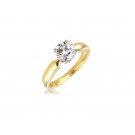 18ct Yellow & White Gold 1.00ct Diamond Solitaire Engagement Ring