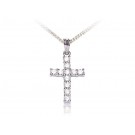 18ct White Gold Cross with 1.00ct Diamonds. 