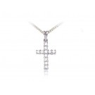 18ct White Gold Cross with 0.50ct Diamonds. 