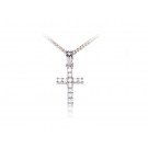 18ct White Gold Cross with 0.25ct Diamonds.