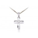 18ct White Gold Cross with 0.50ct Diamonds. 