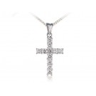 18ct White Gold Cross with 1.50ct Diamonds. 