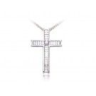 18ct White Gold Cross with 1.00ct Diamonds. 