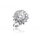 18ct White Gold ring with 3ct Centre Stone Total Diamonds 4.85ct. 
