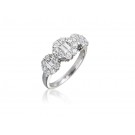 18ct White Gold ring with 0.95ct Diamonds. 