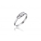 3 stone 18ct White Gold ring with 0.50ct Diamonds.