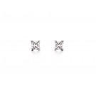 18ct White Gold Stud Earrings with Single Stone Princess Cut 0.50ct Diamonds.