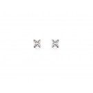 18ct White Gold Stud Earrings with Single Stone Princess Cut 0.25ct Diamonds.