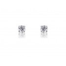 18ct White Gold Earrings  with Single Stone Brilliant Cut 0.75ct Diamonds.
