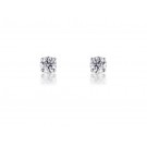 18ct White Gold Earrings  with Single Stone Brilliant Cut 0.75ct Diamonds.