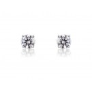 18ct White Gold Earrings  with Single Stone Brilliant Cut 2.00ct Diamonds.