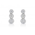 18ct White Gold Drop Earrings with 1.20ct Diamonds. 