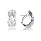 18ct White Gold Half Hoop Earrings with 2.80ct Diamonds. 