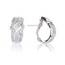 18ct White Gold Half Hoop Earrings with 2.00ct Diamonds. 