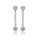 18ct White Gold Drop Earrings with 1.25ct Diamonds. 