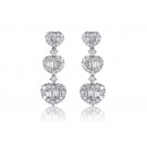 18ct White Gold Drop Earrings with 3.55ct Diamonds. 