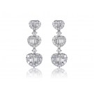18ct White Gold Drop Earrings with 3.55ct Diamonds. 