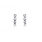 18ct White Gold Drop Earrings with 3 Brilliant Cut Diamonds. 0.55ct.