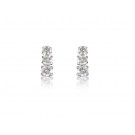 18ct White Gold Drop Earrings with 3 Brilliant Cut Diamonds. 0.60ct