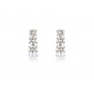 18ct White Gold Drop Earrings with 3 Brilliant Cut Diamonds. 1.00ct.