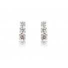 18ct White Gold Drop Earrings with 3 Brilliant Cut Diamonds. 