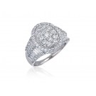 18ct White Gold Mens Ring  with 1.85ct Diamonds. 