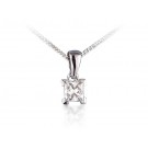 18ct White Gold Pendant with 1.00ct Princess Cut Diamond. 