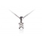 18ct White Gold Pendant with Princess Cut 0.50ct Diamond. 