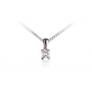 18ct White Gold Pendant with Princess Cut 0.25ct Diamond. 