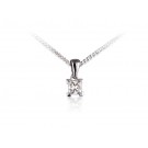 18ct White Gold Pendant with Princess Cut 0.33ct Diamond. 