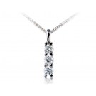 18ct White Gold Pendant with 3 brilliant Cut Diamonds. 0.80ct  