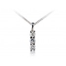 18ct White Gold Pendant set with 3 brilliant Cut Diamonds. 0.50ct 