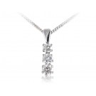 18ct White Gold Pendant with 3 brilliant Cut Diamonds. 1.00ct