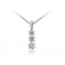 18ct White Gold Pendant with 3 brilliant Cut Diamonds. 0.75ct